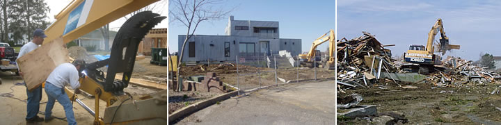 Photos of large grapple used for demolition services.