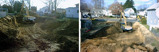 Photos of large residential excavation.